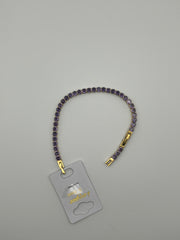 Bracciale tennis lilla argento e dorato
