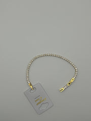 Bracciale tennis bianco e dorato