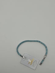 Bracciale tennis celeste argento