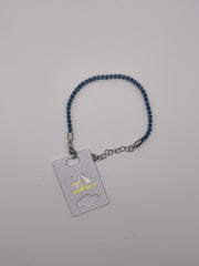 Bracciale tennis con catena azzurro e argento