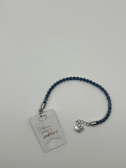 Bracciale tennis con catena blu argento e dorato