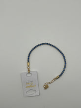 Bracciale tennis con catena blu argento e dorato