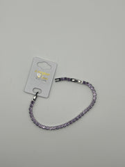 Bracciale tennis lilla argento e dorato