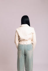 Chiodo similpelle panna