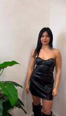 Dress LIA – Mini Dress in Ecopelle dal Carattere Deciso