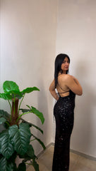 Dress paillettes nero