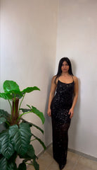 Dress paillettes nero