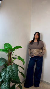 Jeans Denim palazzo a gamba larga