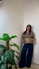 Jeans Denim palazzo a gamba larga