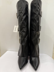 Stivale doppio gambale con fibbie