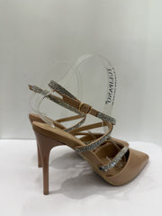 Tacco a incrocio con strass