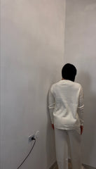 Completo in maglia panna