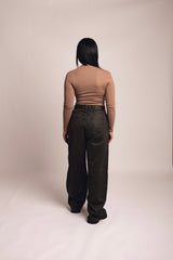 Jeans ecopelle Marrone