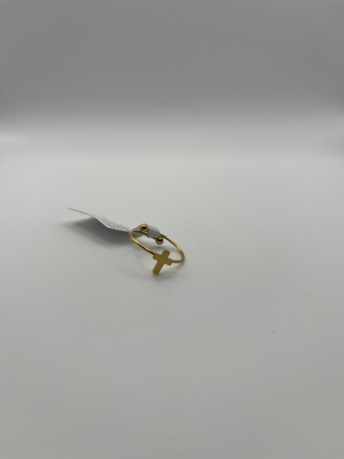 Anello regolabile Croce Dorato