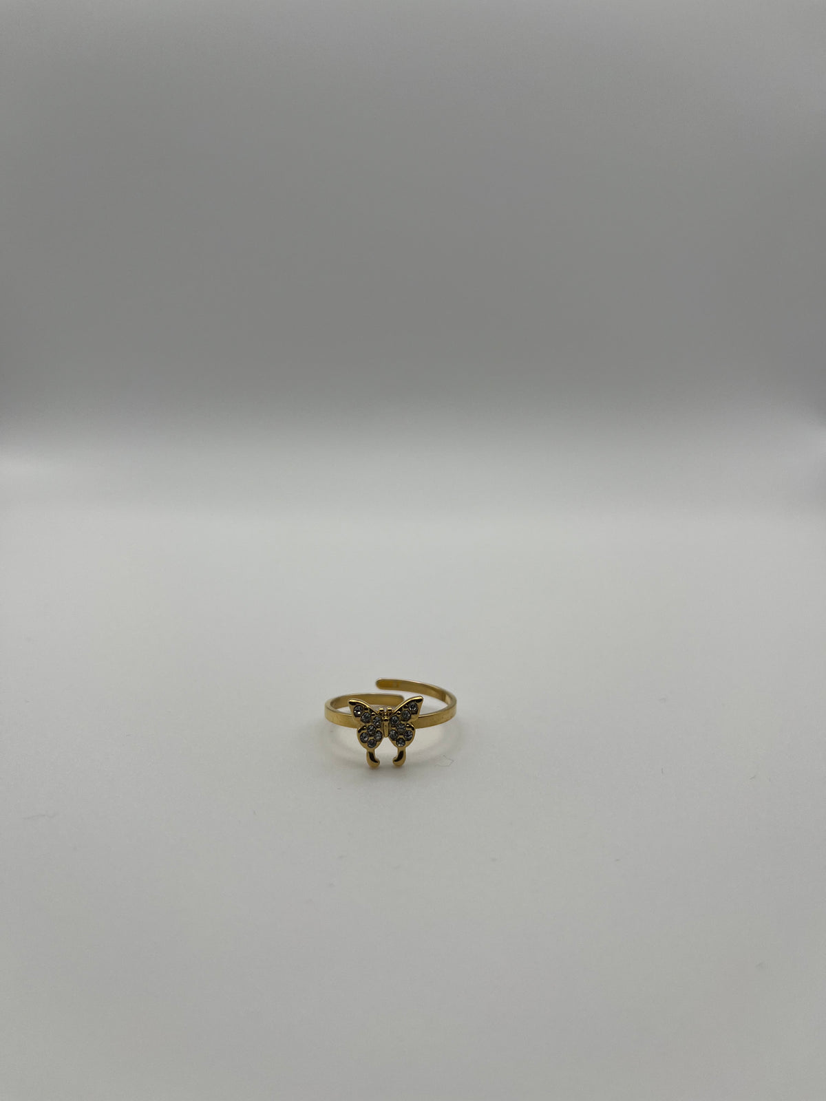 Anello regolabile farfalla dorato