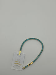 Bracciale tennis azzurro e dorato