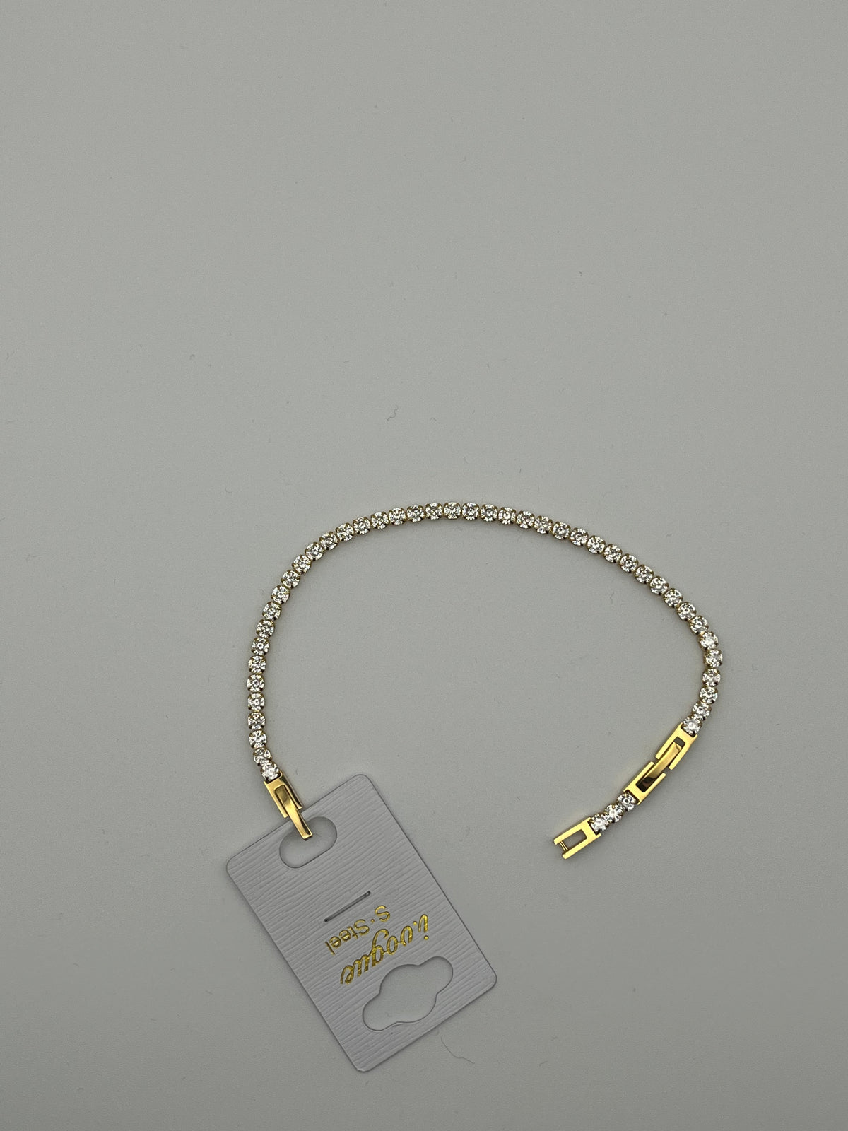 Bracciale tennis bianco e dorato