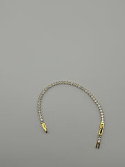 Bracciale tennis bianco e dorato