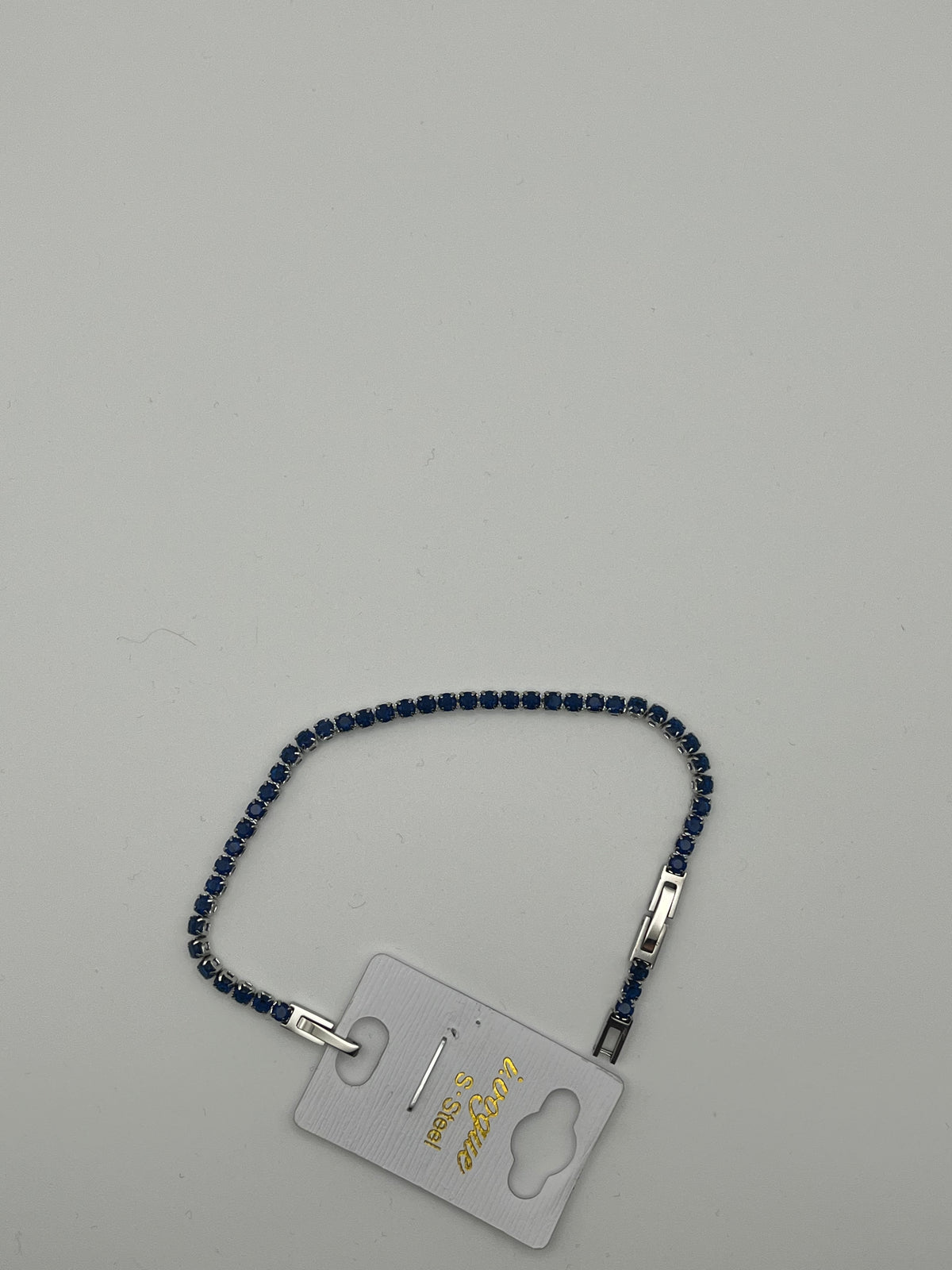 Bracciale tennis blu e argento