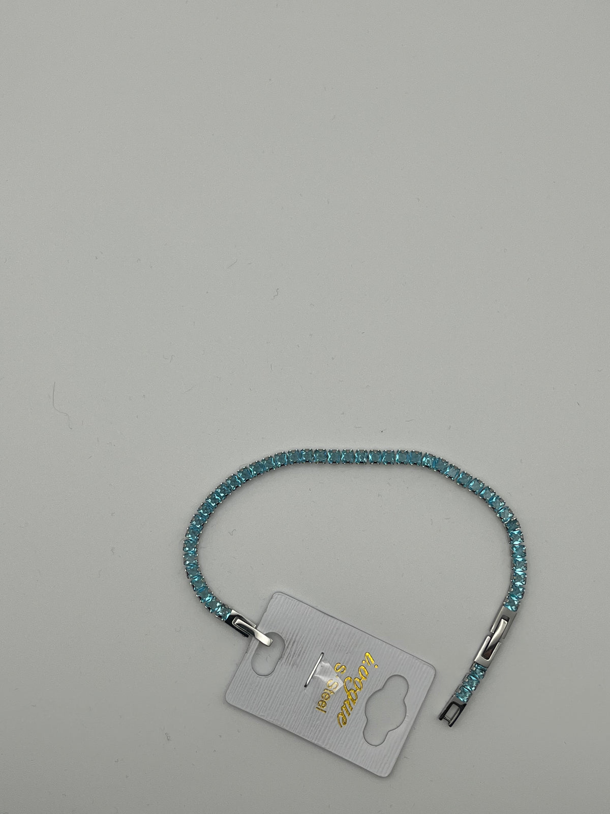 Bracciale tennis celeste argento