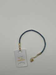Bracciale tennis con catena blu argento e dorato