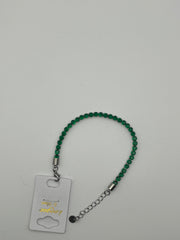 Bracciale tennis con catena verde e argento