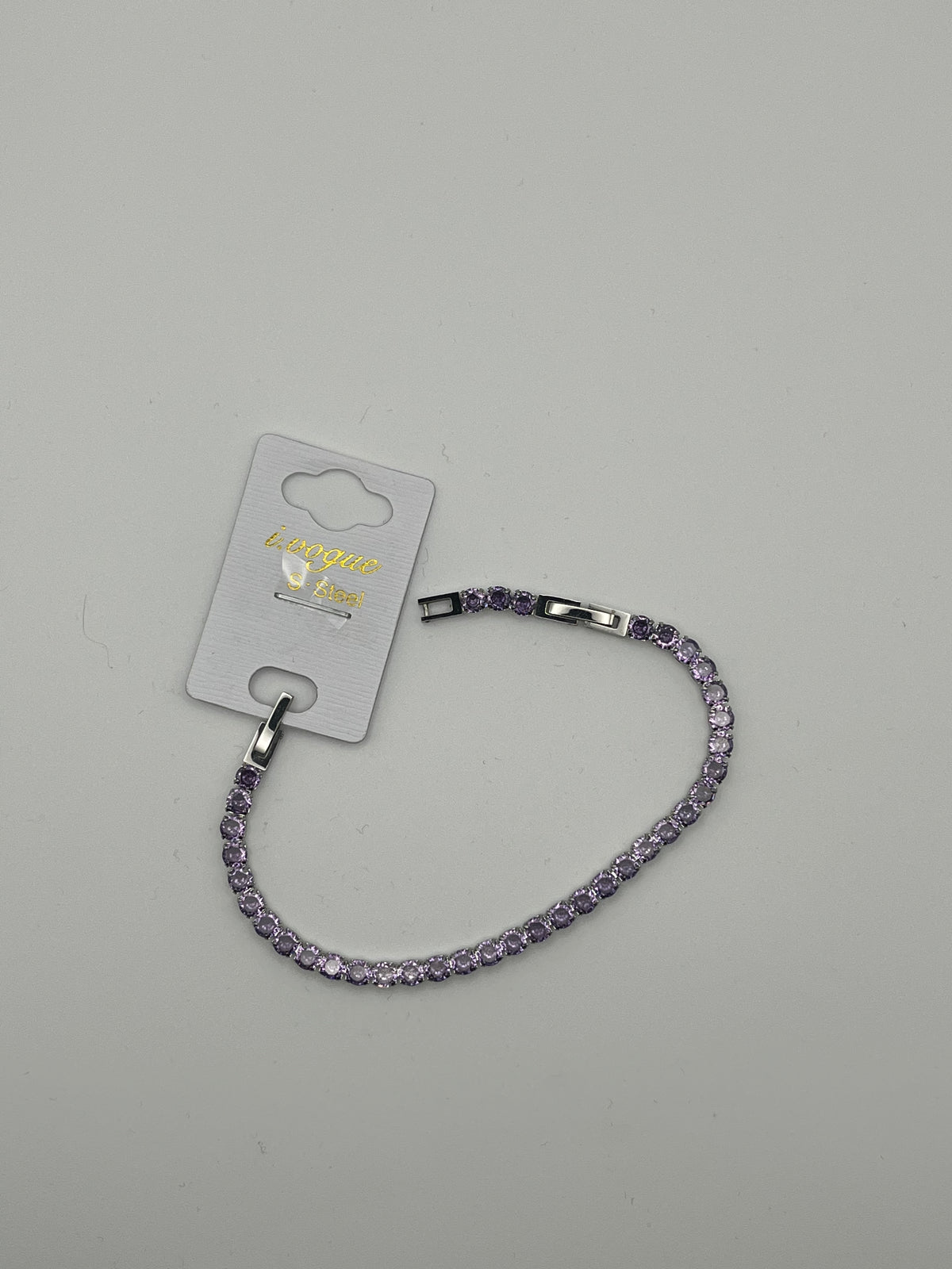 Bracciale tennis lilla argento e dorato