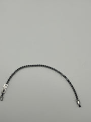 Bracciale tennis nero e argento