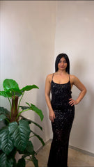 Dress paillettes nero