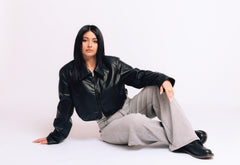 Giacca black eco-pelle