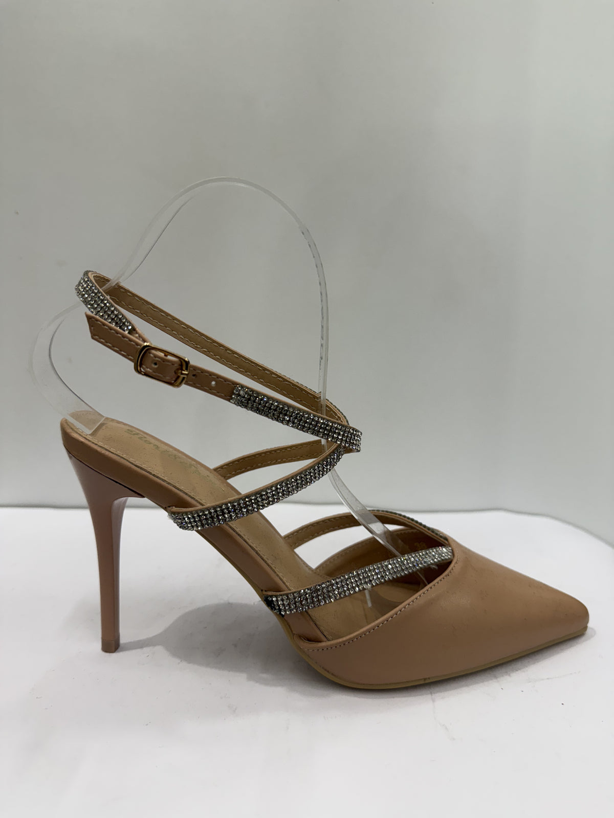 Tacco a incrocio con strass