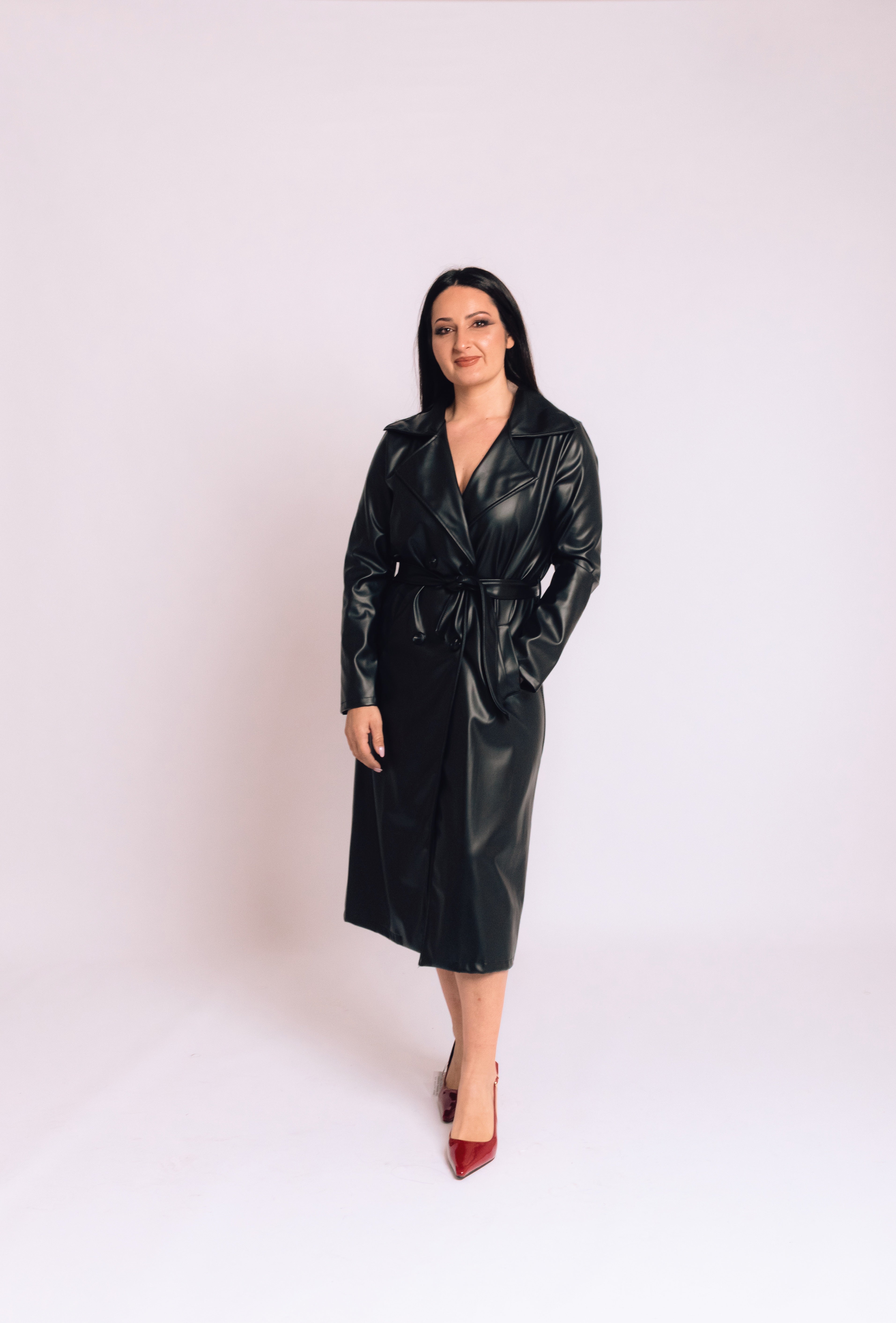 Trench lungo similpelle