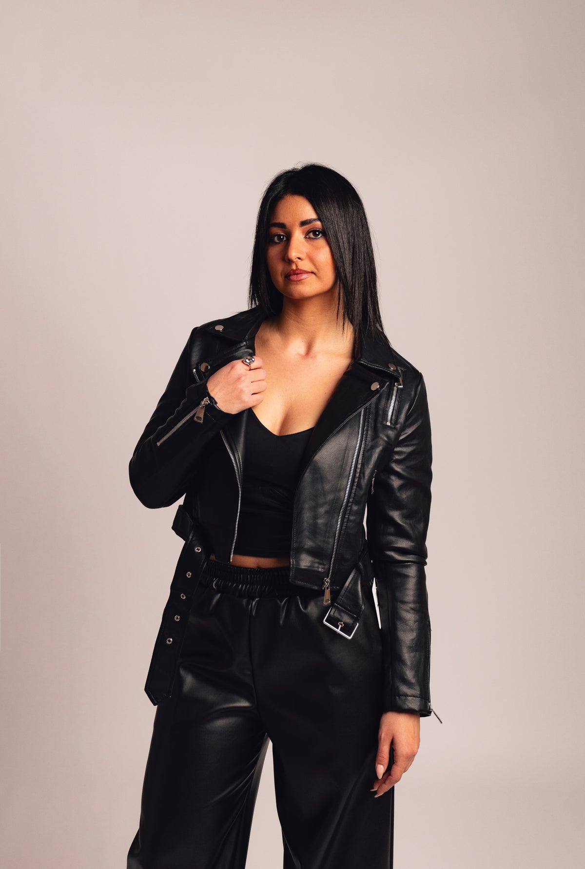 Chiodo ecopelle nero